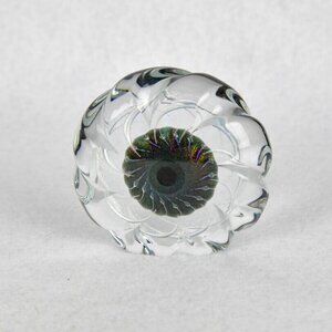 Art Glass Iridescent Faceted Dichroic Paperweight 1991 Brian Maytum Studio